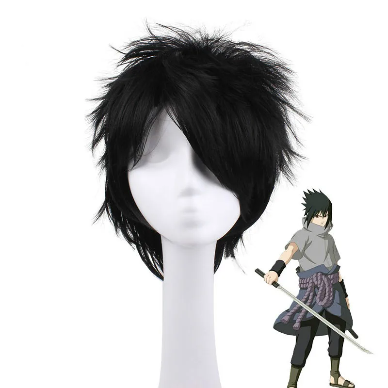 Аниме Наруто Diy косплей парик Кирито Учиха Саске мужской черный короткий