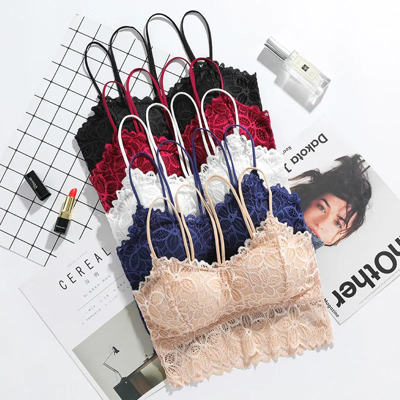 Кружевной бюстгальтер для девочек красивый топ труба на лямках массажа груди и