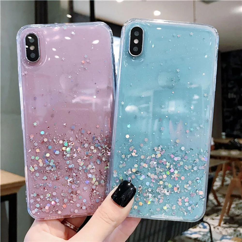 OTAO Блестящий блестящий чехол для iPhone X XS MAX XR градиентная эпоксидная звезда iphone 8 7 6