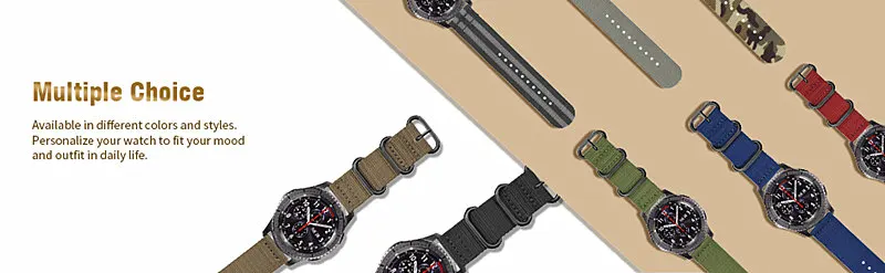 20 мм 22 мм спортивный нейлоновый ремешок для samsung Galaxy Watch 46 мм 42 мм gear S3 классический/Frontier ремешок для Huami Amazfit Bip