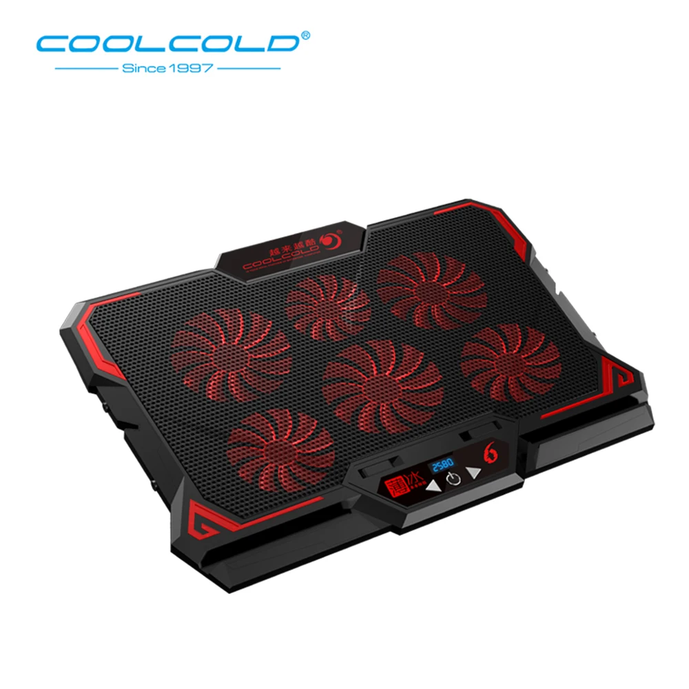CoolCold кулер для ноутбука 12 17 дюймов с 2 usb портами и шестью охлаждающими