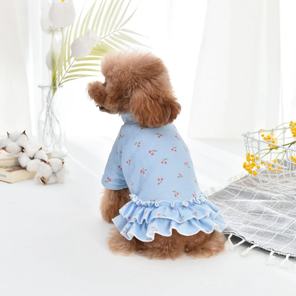 

Winter Pet Clothes Warm Dress Floral Skirt Autumn Dog Wedding Dresses Yorkshires Clothes for Chihuahau Pet Cat Dress