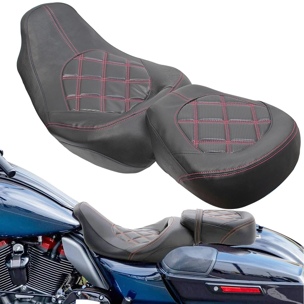 

Кожаное сиденье для мотоцикла Harley Touring Road King Street Glide Electra 2009-2020, 2 шт.