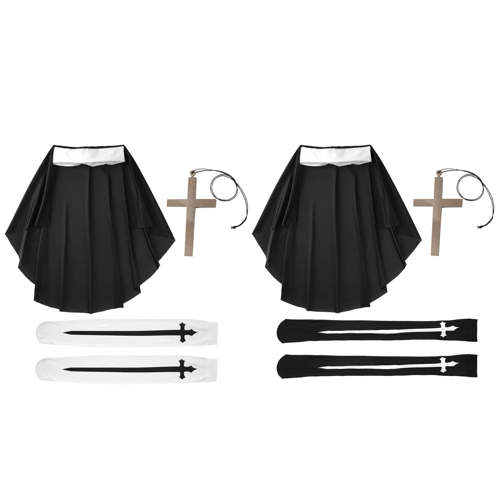 Комплект одежды из 3 предметов для косплея монахини аксессуары костюма