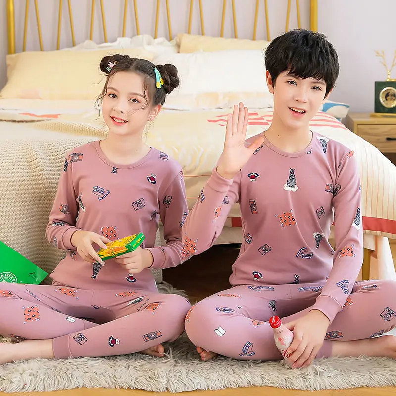 

Autumn Kids Pajamas Sets Boys Sleepwear Pyjamas Children's Pajamas Suit Teenage Girl Clothes Teens Long Sleeve Girls Pijamas