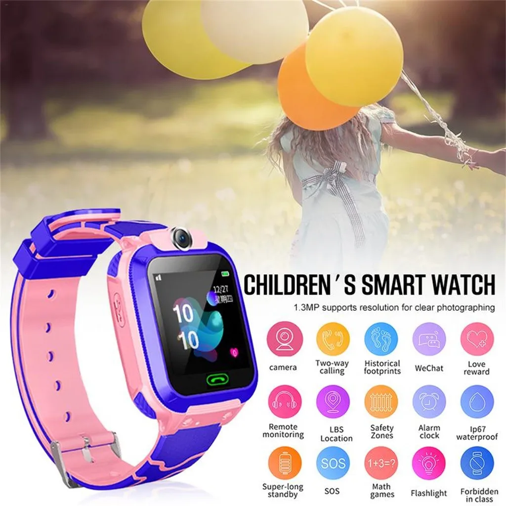 Kids Smart Bracelet Band LBS Locator Tracker Watch Telephone SOS Touch Screen Anti-Lost Waterproof For Gift | Электроника
