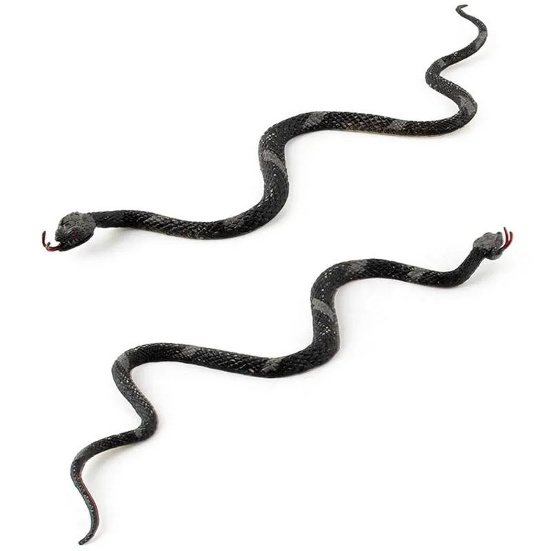 

Realistic Plastic Tricky Toy Fake Snakes Boa Rattlesnake Model High Simulation Toy Prank Halloween toys stress reliever toys