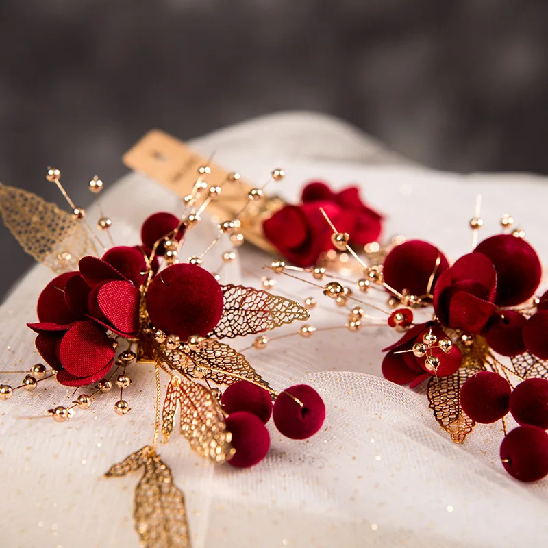 HIMSTORY/модная свадебная заколка ручной работы с красным бантом Свадебные