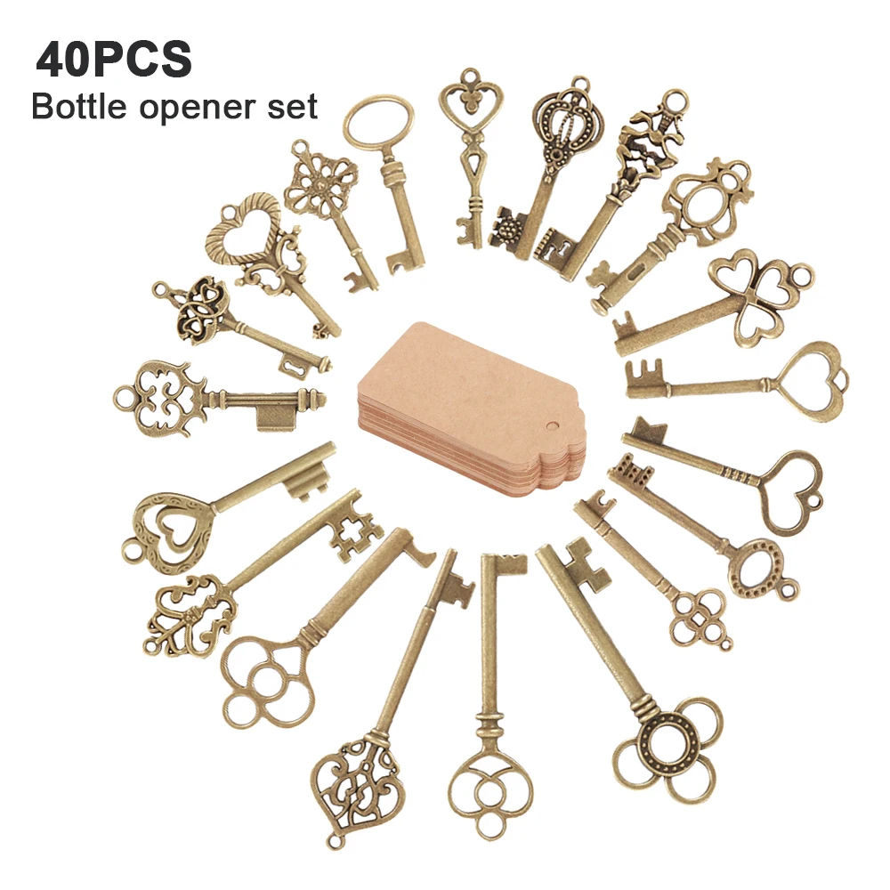 40 шт. Свадебные сувениры бутылка в форме черепа открывалка + бирки винтажные
