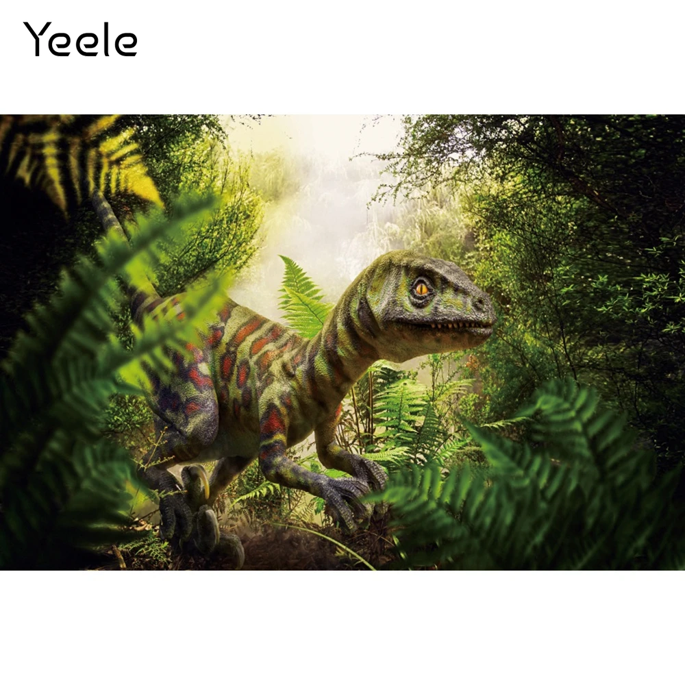 

Фон для фотосъемки Yeele с тропическими джунглями и динозаврами