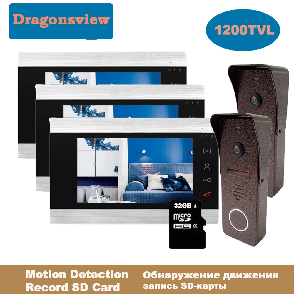 Dragonsview проводной видеодомофон видео дверной звонок камера телефон двери 3 4 5 6