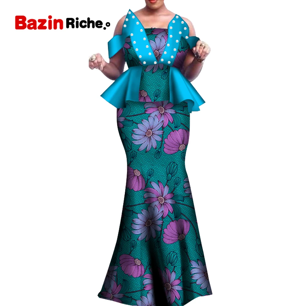 Африканский Воск принтом комплект из двух предметов 2021 в африканском стиле фут