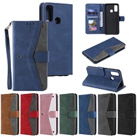 flip wallet phone cases for motorola moto g30 g10 g50 e7 power pu leather card holder covers splicing full protection fundas