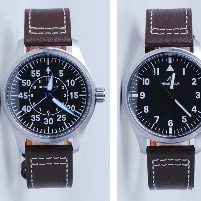 

HEIMDALLR Mens Pilot Watch 39mm Black Dial Sapphire Glass Luminous 150m Diver Watches NH35A Automatic Movement Watch