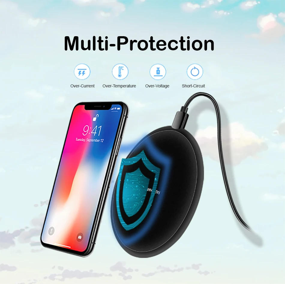 CinkeyPro Быстрое беспроводное зарядное устройство для зарядки QC3.0 10 Вт 7,5 Вт для iPhone 8 X samsung XiaoMi зарядка мобильного телефона USB QI устройство