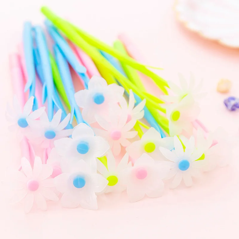 

50PCS/lot South Korea Creative Plant Flower In Light Color Gel Pen Students Exam Writing Signing Pen Ball Pen Stationery