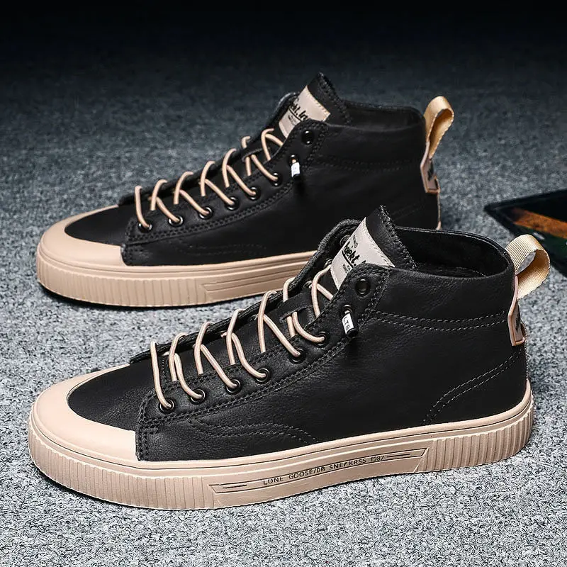 

Fashion men's shoes summer high-top white shoes men's leather casual shoes men's shoes men fashion sneakers loafers men