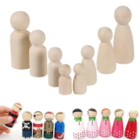 510pcs 35 65mm wood peg dolls kids diy toys wooden unpainted handmade wooden peg doll household products wood craft ornaments