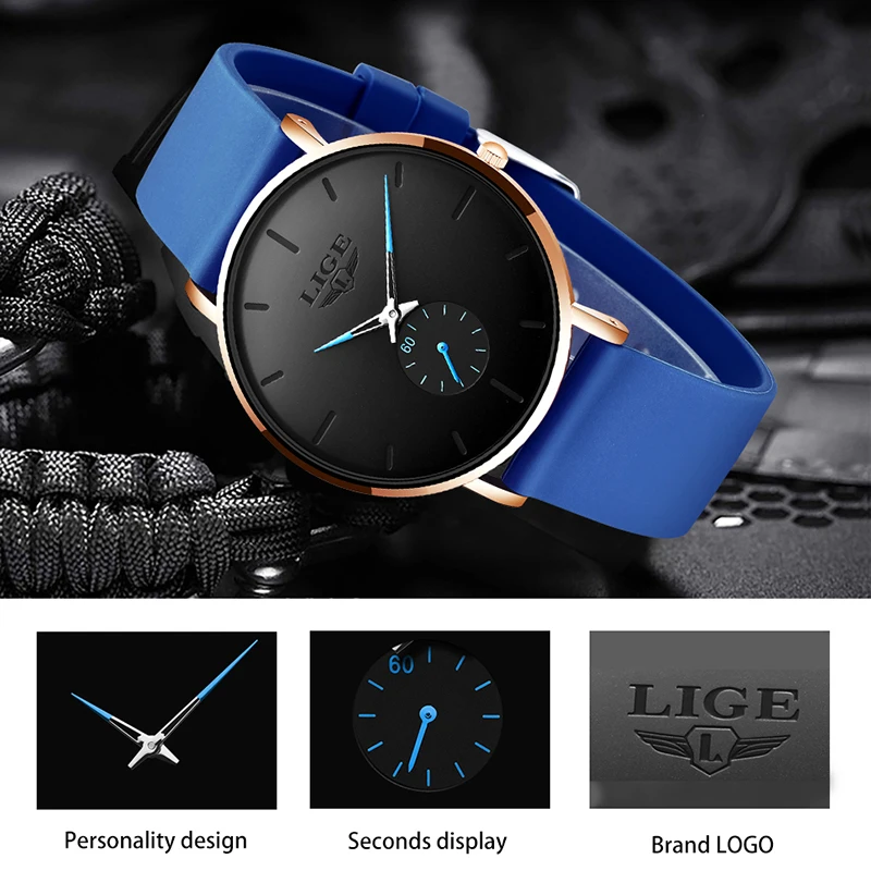 Relogio Masculino 2020 LIGE новые модные простые мужские часы Топ бренд класса люкс