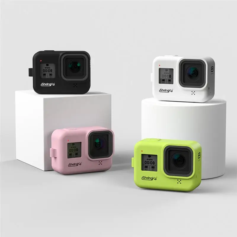 Силиконовый защитный чехол для Gopro Hero 8 черные аксессуары противоударный мягкий