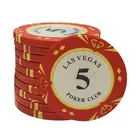 100 шт.компл. Лас-покерных фишек казино алмаз покер ДИЗАЙН глины покер чип внутреннюю металлическую с отделкой Стикеры Лас-Вегасе