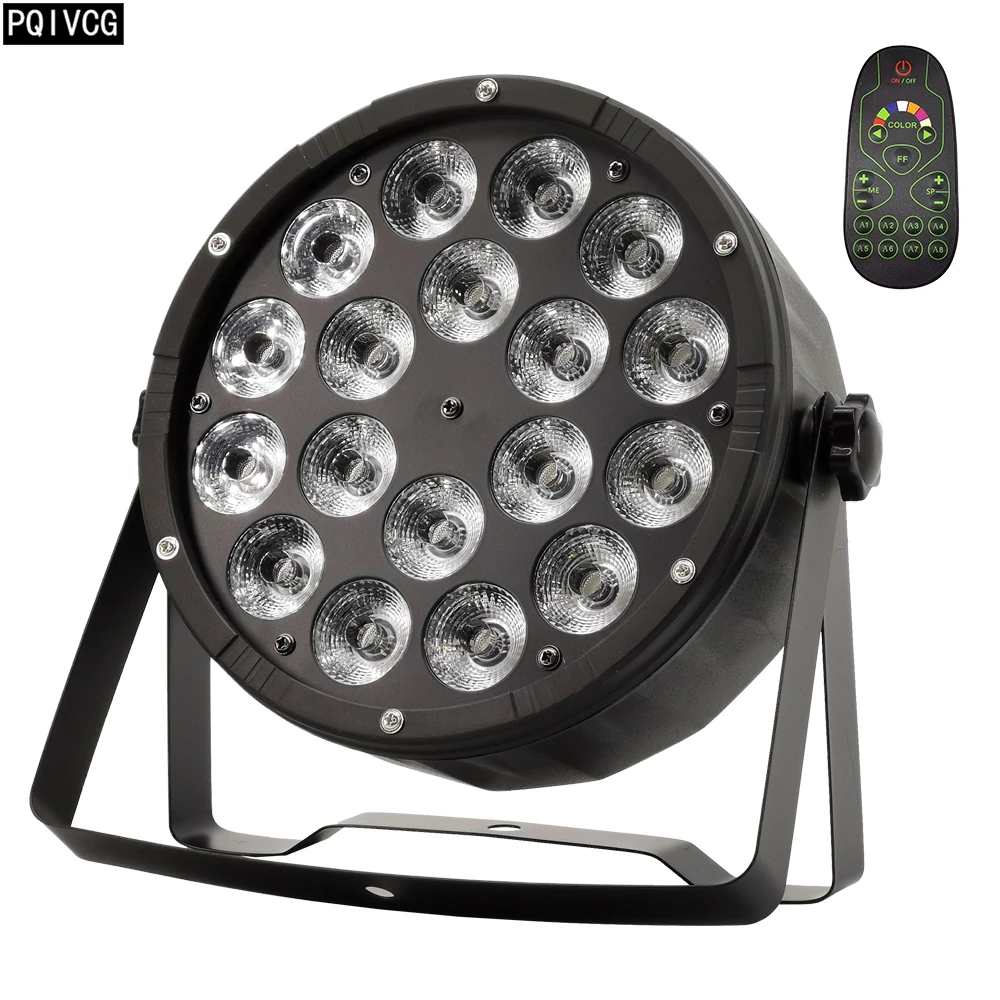 Дистанционное управление 18x12 Вт led par огни dmx512 большие линзы rgbw 4в1 led плоский par led dj освещение оборудование дискотека