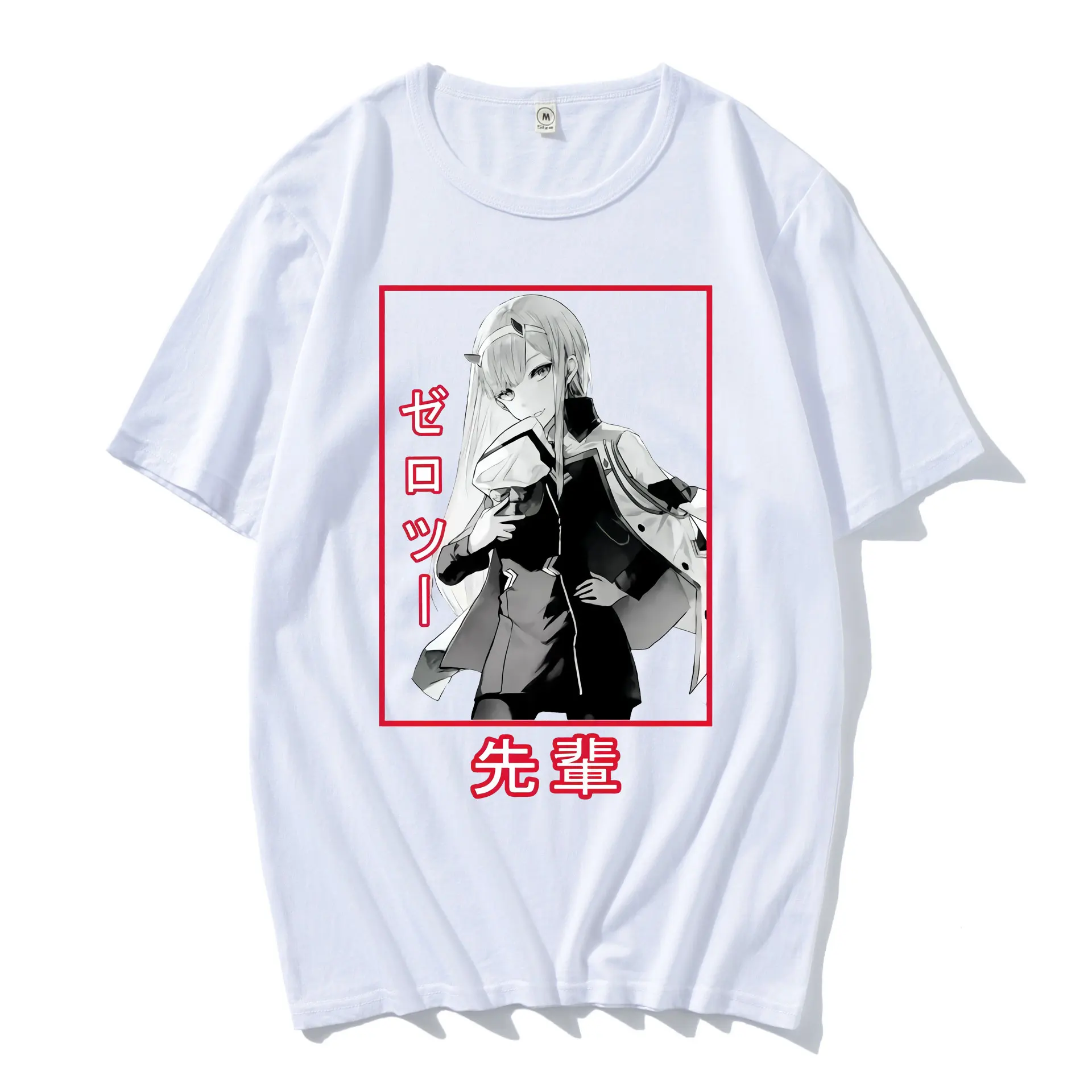 

Funny Darling Franxx Short Sleeve Zero Two T-shrit 2021 Spring Summer Casual Fashion Male Tees Men Women Retro Hip Hop Tshrit