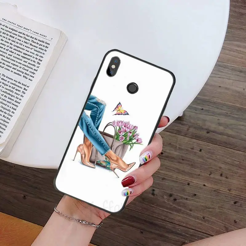 

Girls High Heels Shoes Legs Coffee Phone Case For Xiaomi mi Redmi note 7 8t 9 9t 9s 8 10 10t 11 pro lite K20 max 3