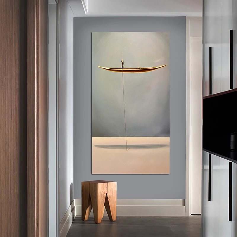 С сусальным золотом лодка Куадрос холст Картины абстрактные природный пейзаж