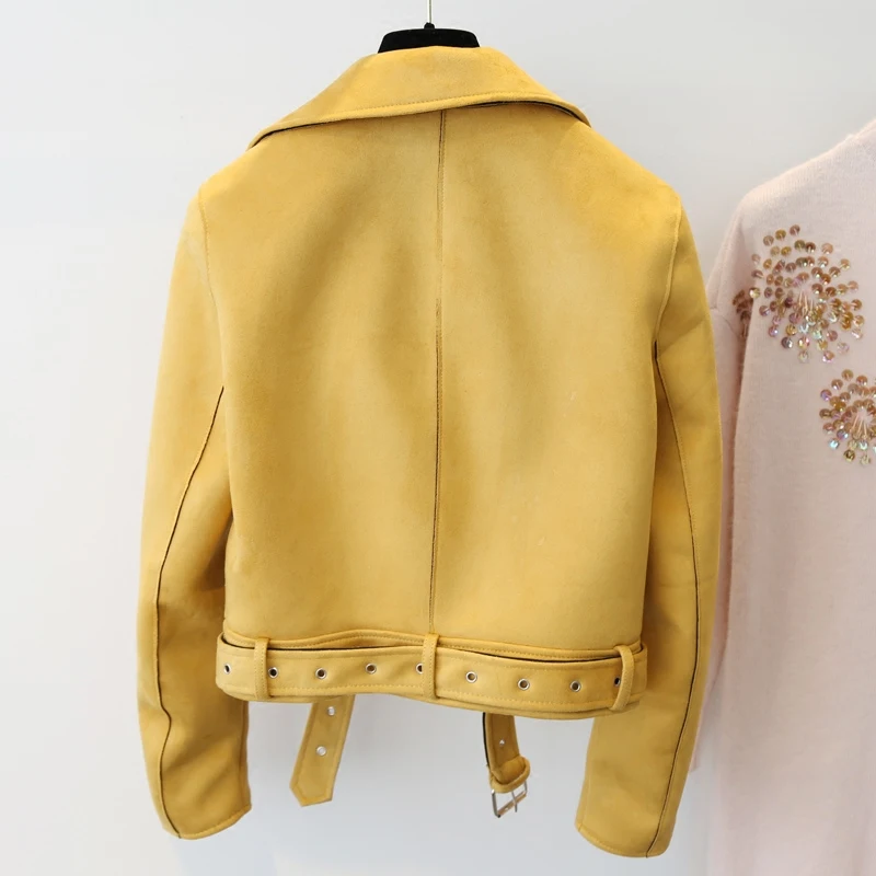 Куртка женская замшевая на молнии с поясом | Женская одежда