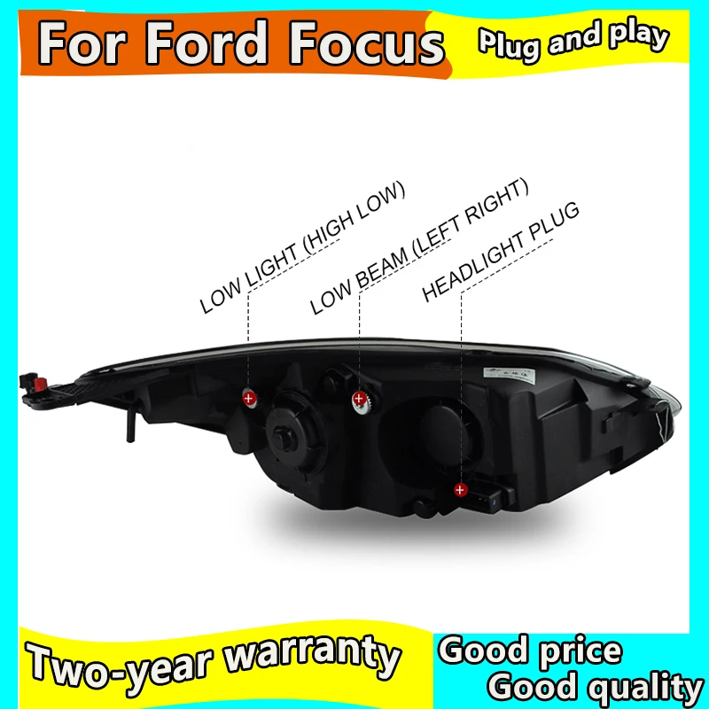 Автостайлинг для Ford Focus фары 2012 2014 светодиодный ные DRL Биксеноновые линзы дальний