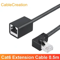 cablecreation ftp cat6 ethernet cord multi angle cat6 male to female network cable extension for laptop router gold plated 0 5m