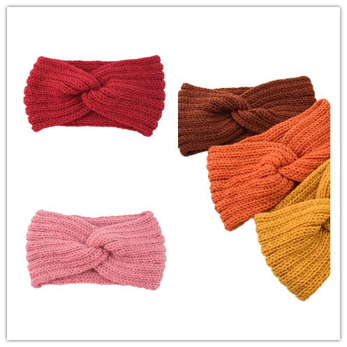 Вязаная Шерстяная Женская повязка на голову плетеная перекрестная ручной работы