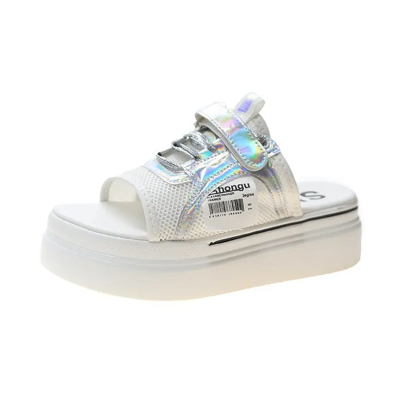 

Trifle Thick-soled Sandals and Slippers Women's Summer 2021 New Fashion All-match Wear-resistant Lace Sandals Tide Lazy Shoes