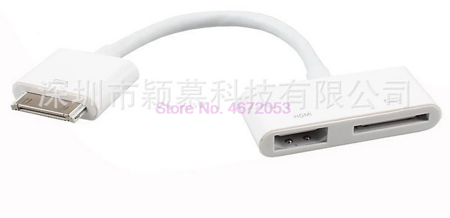 20 шт. цифровой AV HDMI адаптер кабель соединитель 30Pin док разъем для iPhone 4 4s iPad 2 3 iPod