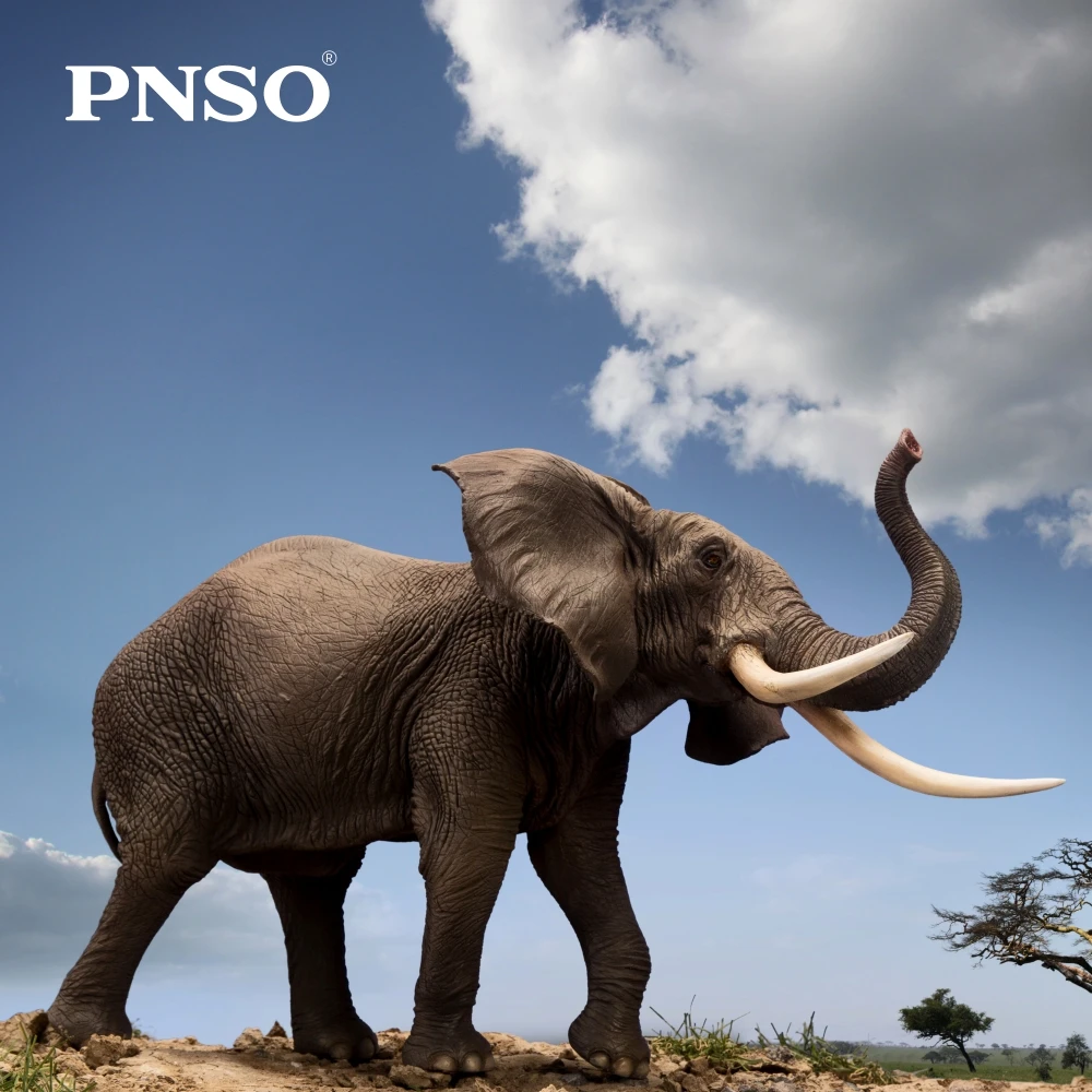 PNSO-figuras de animales de la serie elefante africano, 13"-0
