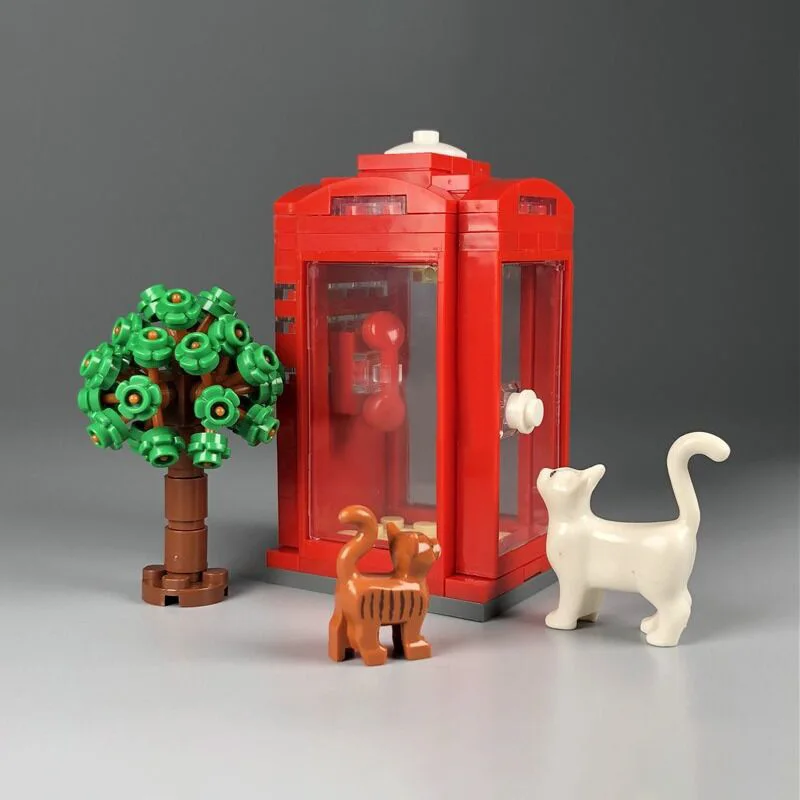 Одиночный игрушечный город общественное оснащение телефонная кабина