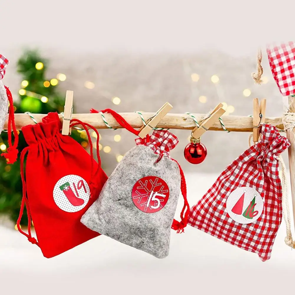 24 дня рождественские подарочные сумки с календарем шоколадные конфеты кулиской