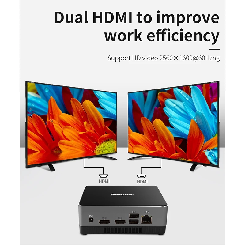 Новый джемпер EZbox I3 Мини ПК Intel 5005U изображения HD 8 ГБ 128 2 4G + 5G Wi Fi гигабитный Windows 10