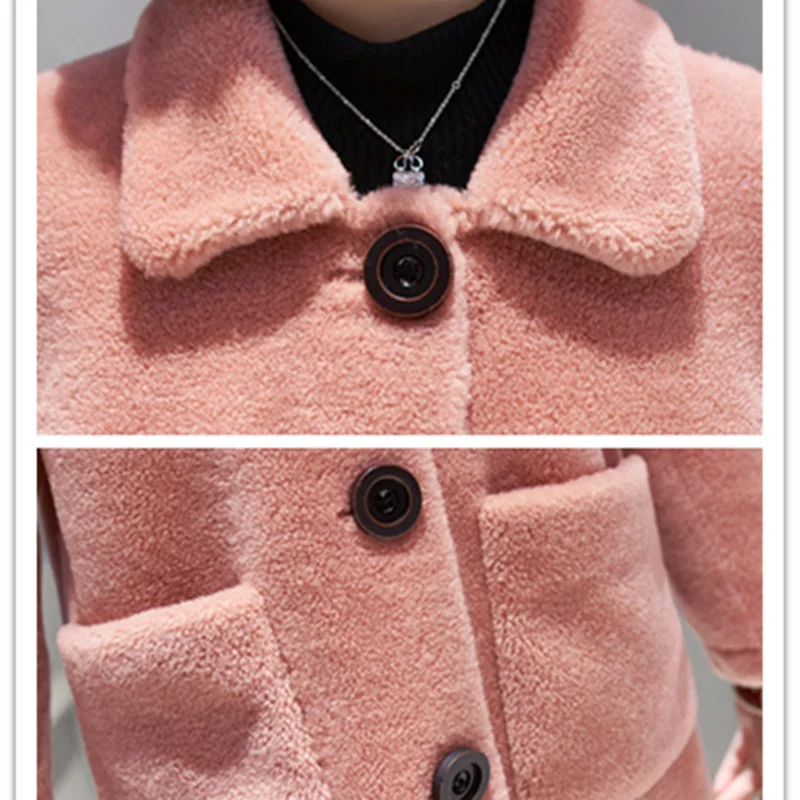 Женское шерстяное пальто из натурального меха овчины верхняя одежда для зимы 2020 |