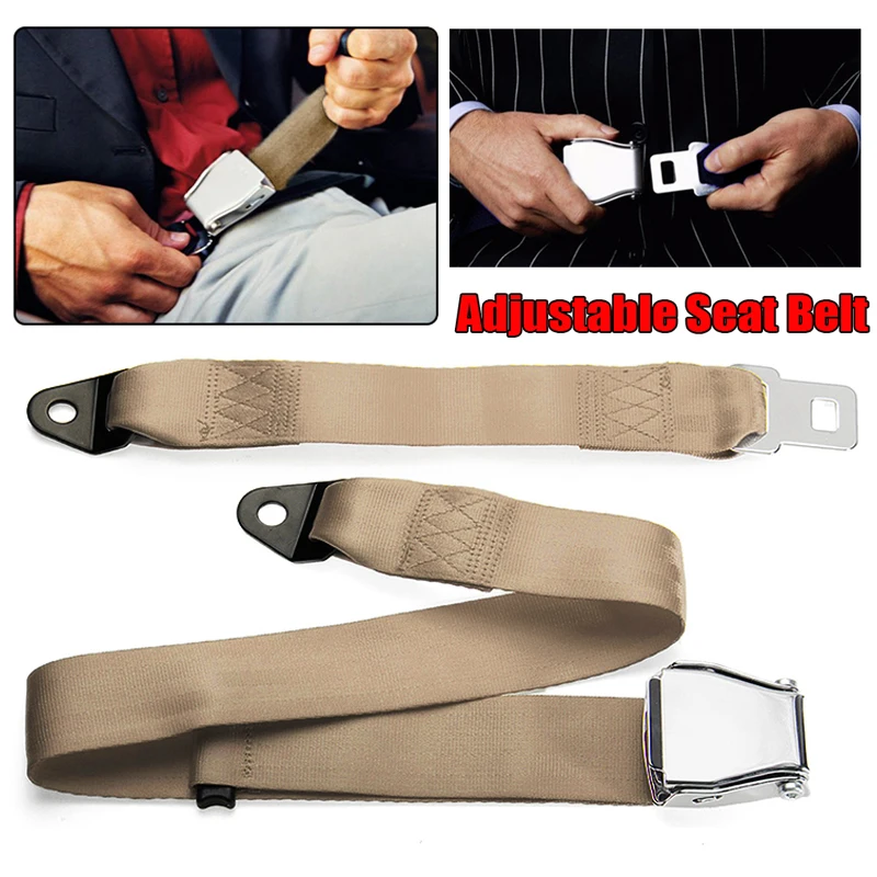 

Parts Seat Belt Beige Accessory Webbing Polyester Adjustable Aircraft Buckle Strap Replacement Durable