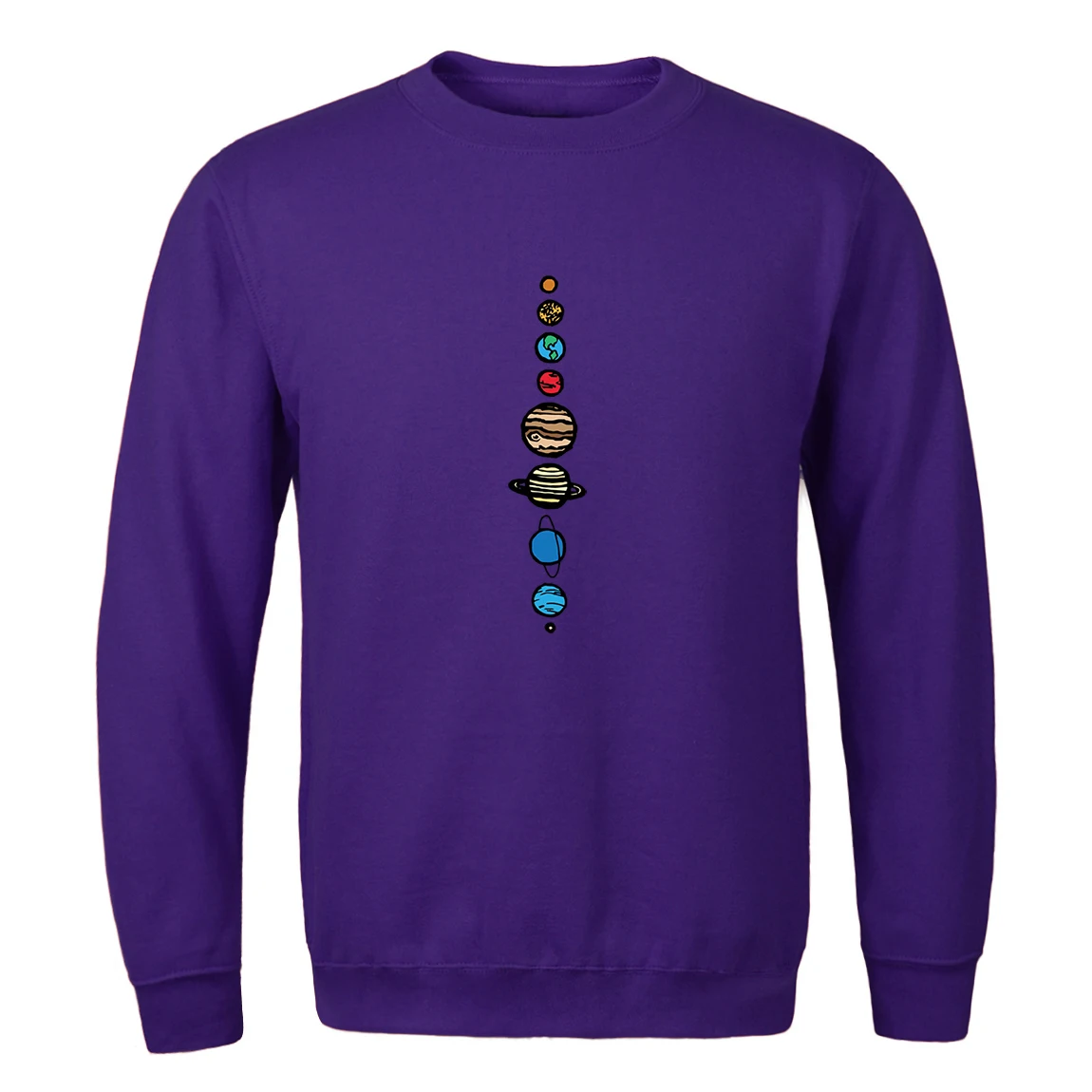 

men fleece Solar System Planets Colour Cartoon Harajuku clothes 2020 New slim fit Sweatshirts Mens spring autumn warm tracksuits