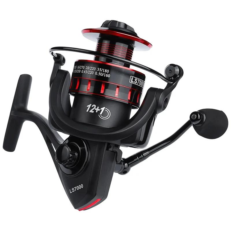 Fishing Reel Lightweight 12+1 Bearing 1000-7000 Series Spinning Wheel Sea Pole Raft Fishing Wheel Upgrade 10KG Molinete De Pesca
