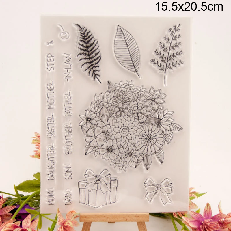 Подарочная коробка с бантом прозрачные штампы новинка 2020 скрапбукинг резиновый