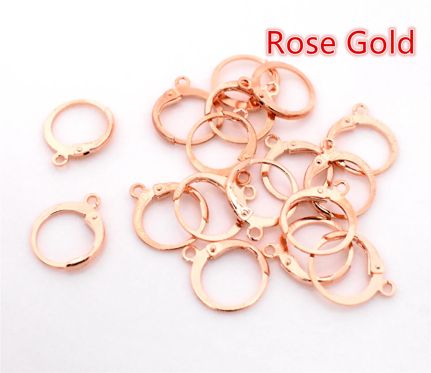 Rose Gold 30 шт. 15x12 мм серебро/родий/золото/бронза/КЦ-золото/розовое золото басовый рычаг назад зажимы крючки для ушей серьги фурнитура для ювелирных изделий DIY - Цвет: Rose Gold