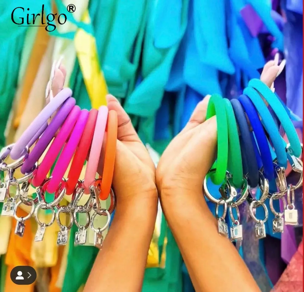 Модный Круглый Брелок Girlgo из силикагеля для женщин износостойкий ювелирный