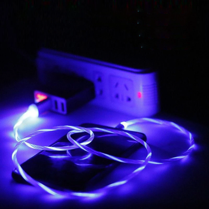 ANKNDO USB зарядный кабель светодиодный светящийся светильник для передачи данных