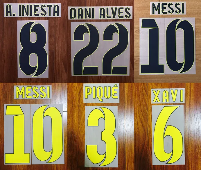 Ретро 2014 15 MESSI A. INIESTA XAVI PIQUE DANI ALVES плеер печать nameset горячая штамповка футбольная