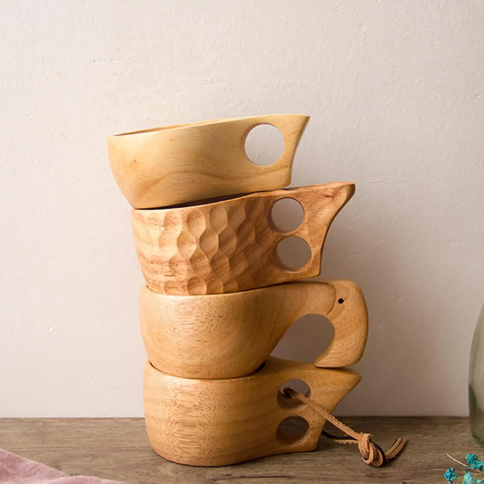 

Деревянная кружка для пива, чая, кофе, сока, посуда для кухни, чая, ручка, подарок, прочная легкая портативная Нетоксичная деревянная чашка