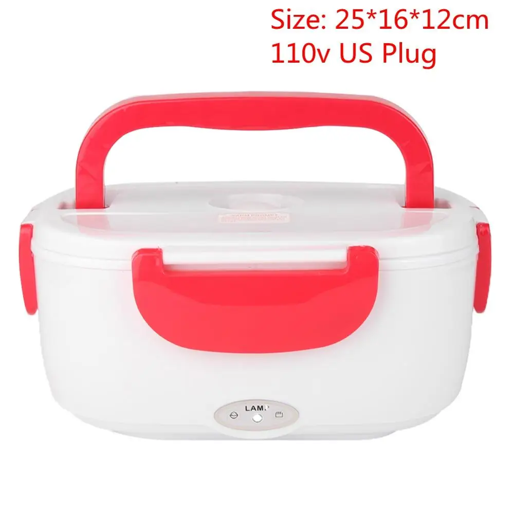 110V Red US 220 л в 40 Вт портативный Электрический Ланч-бокс пищевой Bento Ланч-бокс нагревательный контейнер подогреватель пищи для детей EU US GB вилка - Цвет: 110V Red US